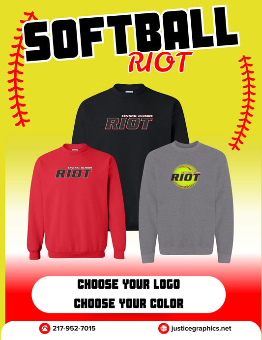RIOT SOFTBALL UNISEX CREW SWEATSHIRT (P.18000)
