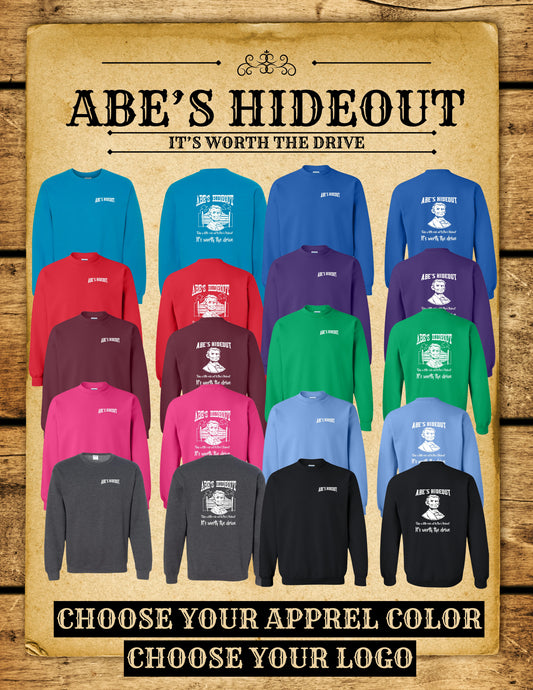 ABE'S HIDEOUT CREW SWEATSHIRT (P.18000)