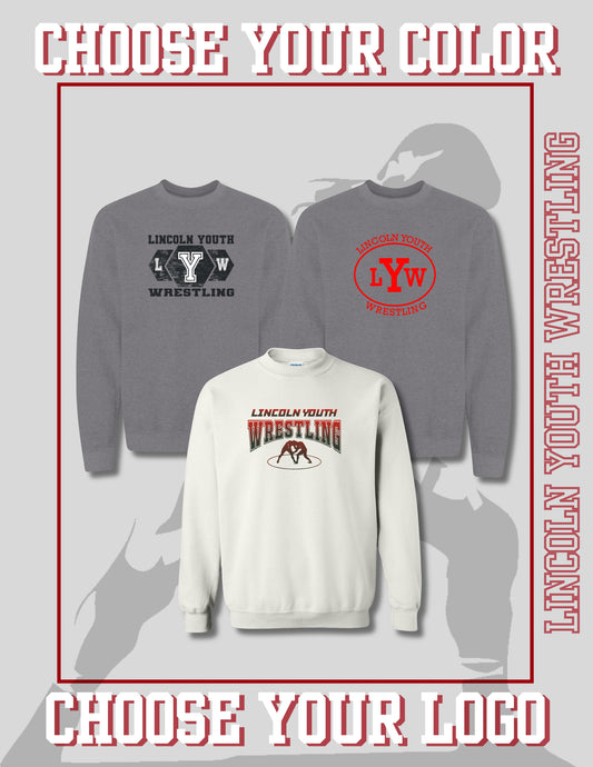 Lincoln Youth Wrestling Unisex Crew Sweatshirt (P.18000/18000B)