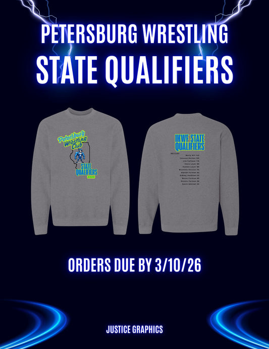 Petersburg Wrestling Club State Qualifiers Unisex Crewneck Sweatshirt (P.18000/18000B)