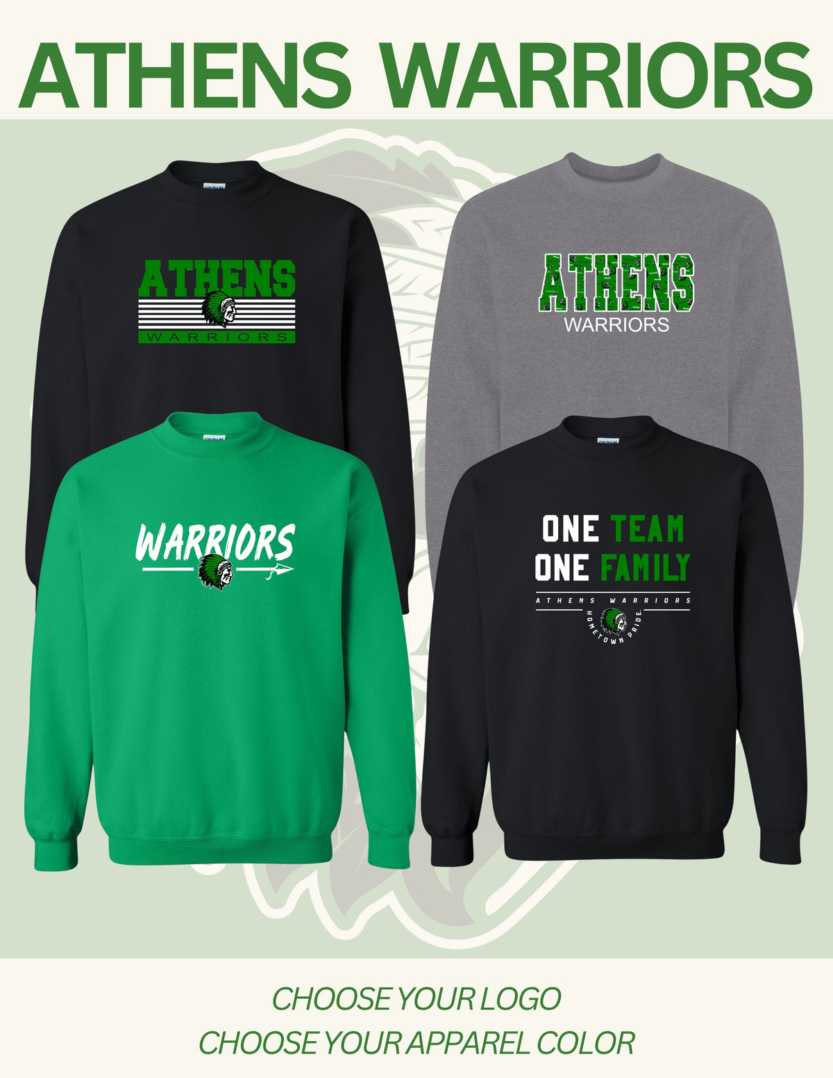 ATHENS BOOSTERS UNISEX CREWNECK SWEATSHIRT (P.18000)