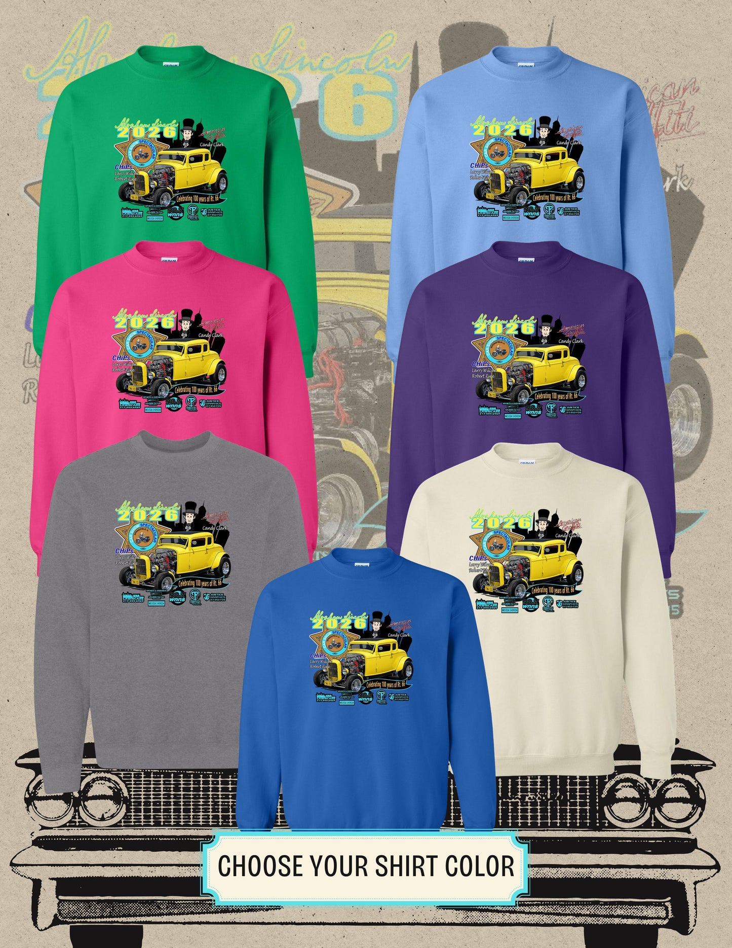 Abe Lincoln Car Show 2026 CREW SWEATSHIRT (P.18000)