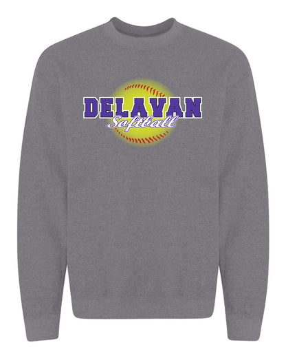Delavan High School Softball Unisex Crewneck Sweatshirt (P.18000/18000B)