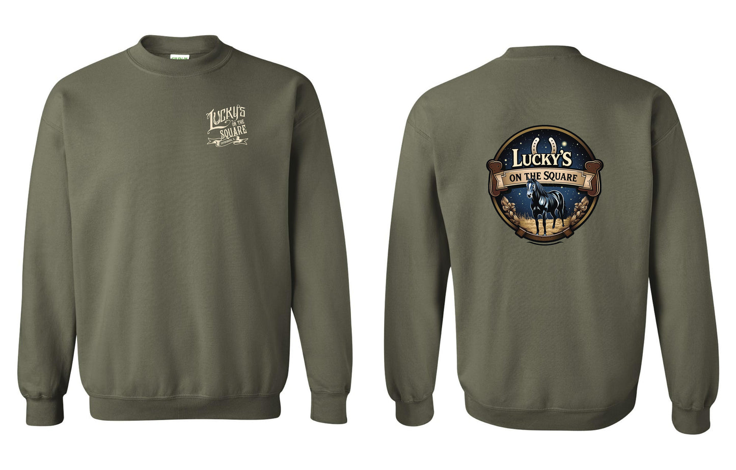 LUCKY'S ON THE SQUARE Unisex Crew Sweatshirt (P.18000)