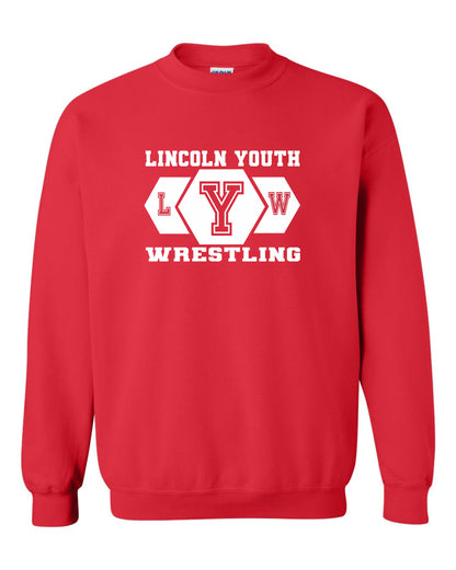 Lincoln Youth Wrestling RED COLLECTION Unisex Crew Sweatshirt (P.18000/18000B)