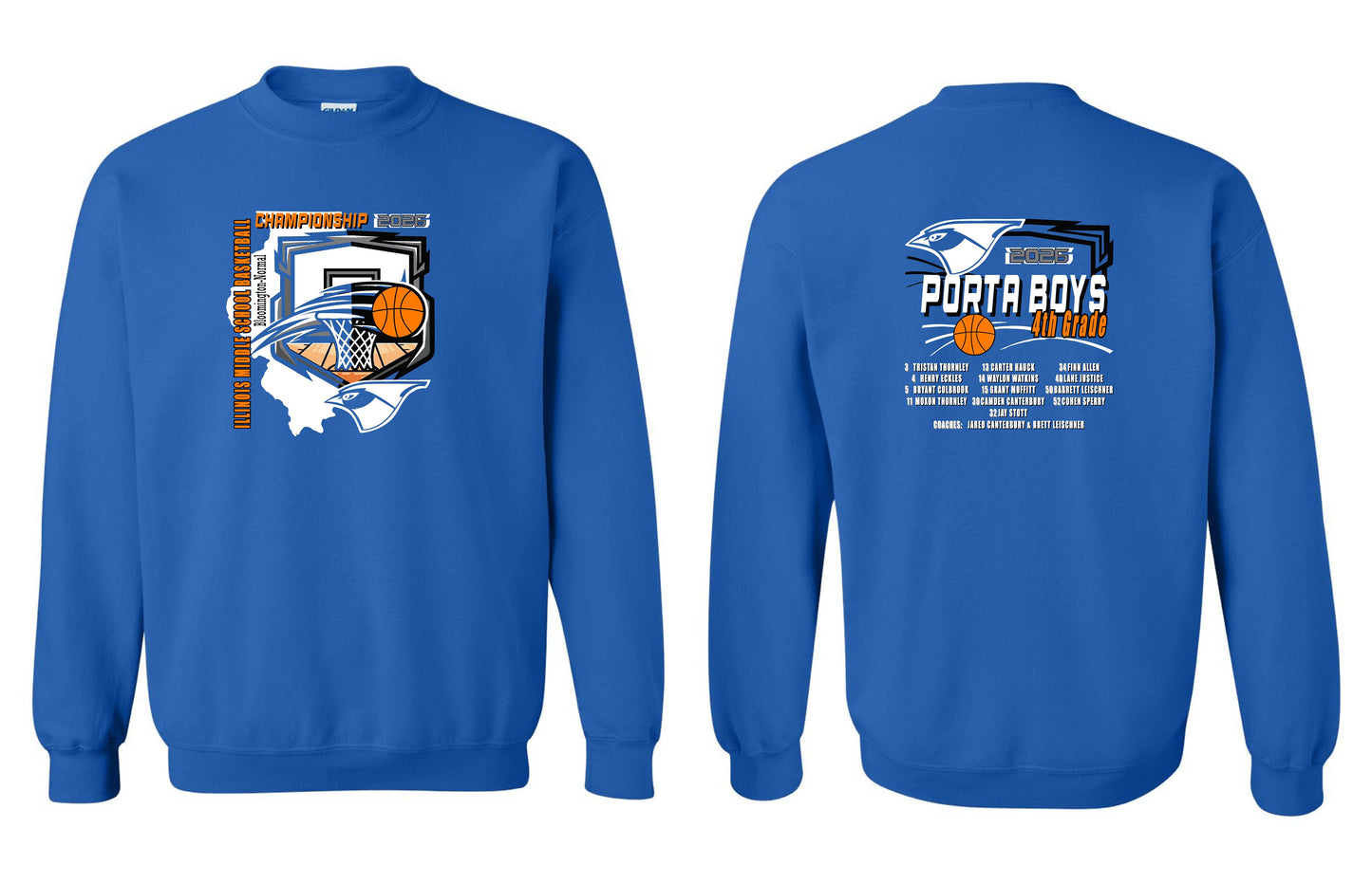 PORTA 4th Grade Boys Basketball Unisex Crewneck Sweatshirt (P.18000/18000B)