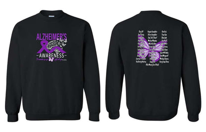 Alzheimer's Disease Awareness Tribute Unisex Gildan Crewneck Sweatshirt (P.18000)