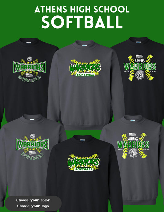 Athens High School Softball Unisex Crew Sweatshirt (P.18000)