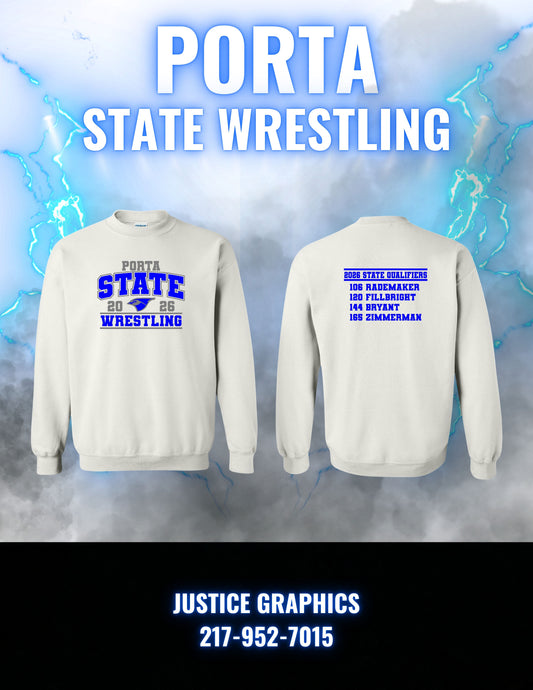 PORTA State Wrestling 2026 Unisex Crewneck Sweatshirt (P.18000/18000B)