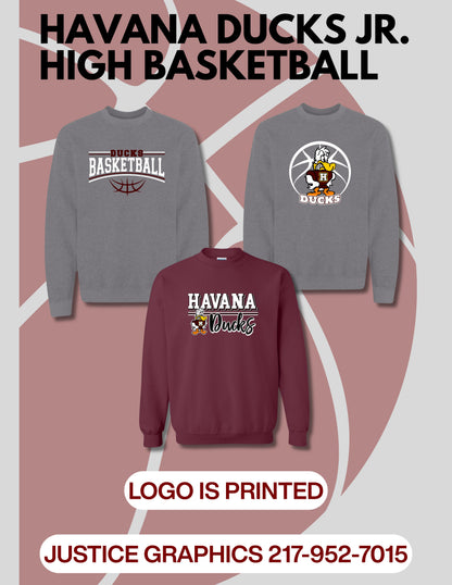 Havana Ducks Jr. High Basketball Unisex Crewneck Sweatshirt (P.18000/18000B)