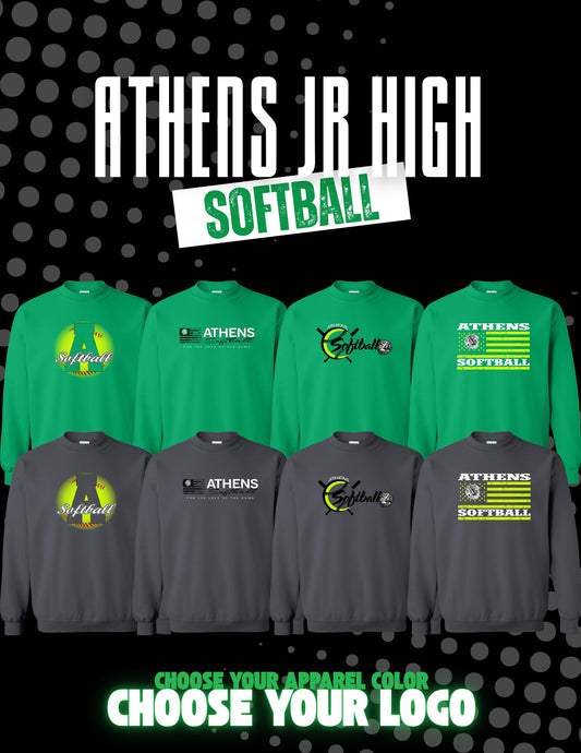 ATHENS JUNIOR HIGH SOFTBALL Unisex Crew Sweatshirt (P.18000)