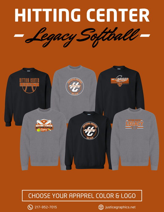 Hitting Center Legacy Softball Unisex Crew Sweatshirt (P.18000)
