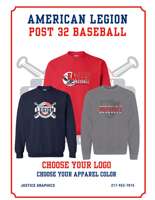 American Legion Post 32 Baseball Unisex Crewneck Sweatshirt (P.18000/18000B)