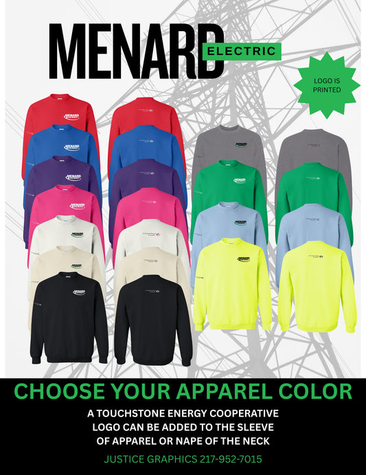 Menard Electric Cooperative Gildan Unisex Crewneck Sweatshirt (P.18000)