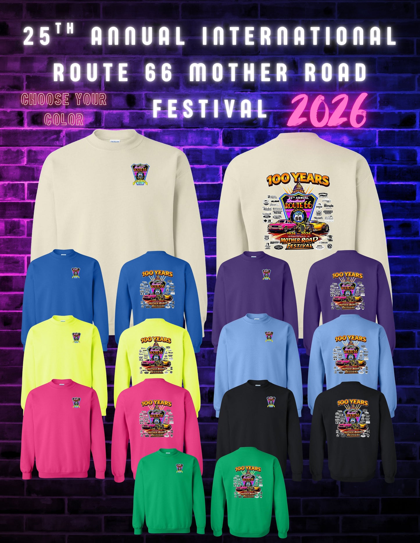 25TH ANNUAL ROUTE 66 MOTHER ROAD FESTIVAL 2026 CREW SWEATSHIRT (P.18000)