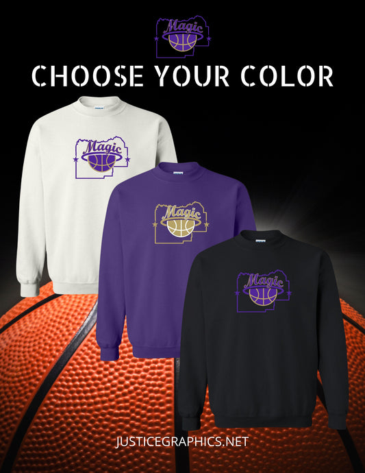MENARD COUNTY MAGIC BASKETBALL UNISEX Crewneck Sweatshirt (P.18000/18000B)