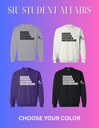 SIU Medicine STUDENT AFFAIRS REGISTRAR. ADMISSIONS. FINANCIAL AID. STUDENT SERVICES. GILDAN CREWNECK SWEATSHIRT (P.18000)