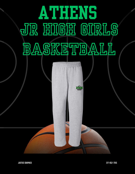 Athens Jr. High Girls Basketball OPEN BOTTOM SWEATPANTS (P.18400)