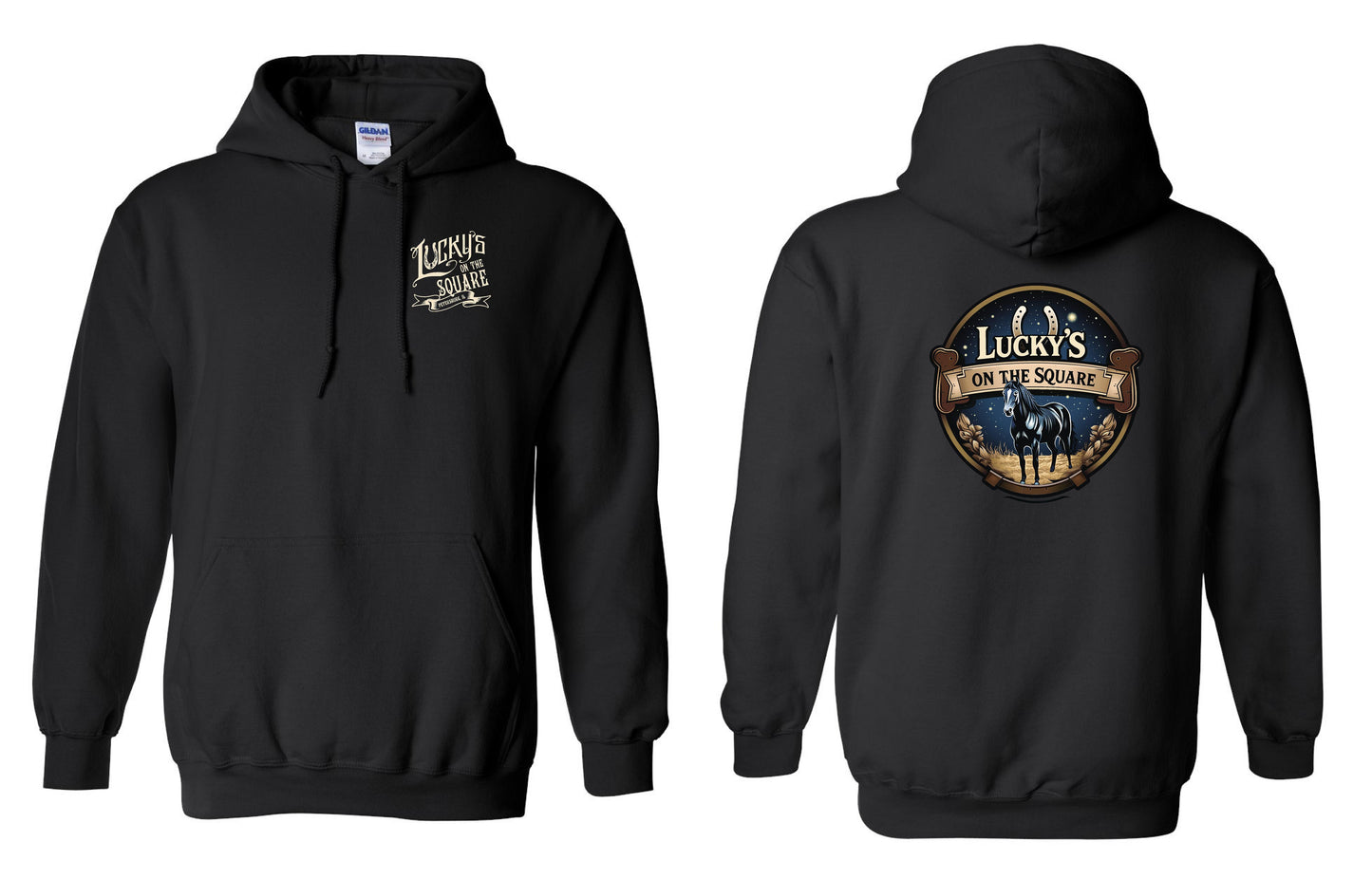 LUCKY'S ON THE SQUARE UNISEX HOODIE (P.18500)