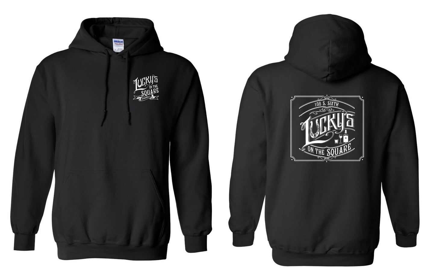 LUCKY'S ON THE SQUARE UNISEX HOODIE (P.18500)