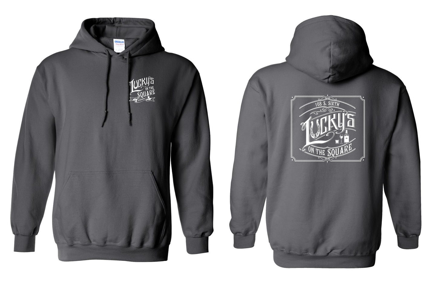 LUCKY'S ON THE SQUARE UNISEX HOODIE (P.18500)