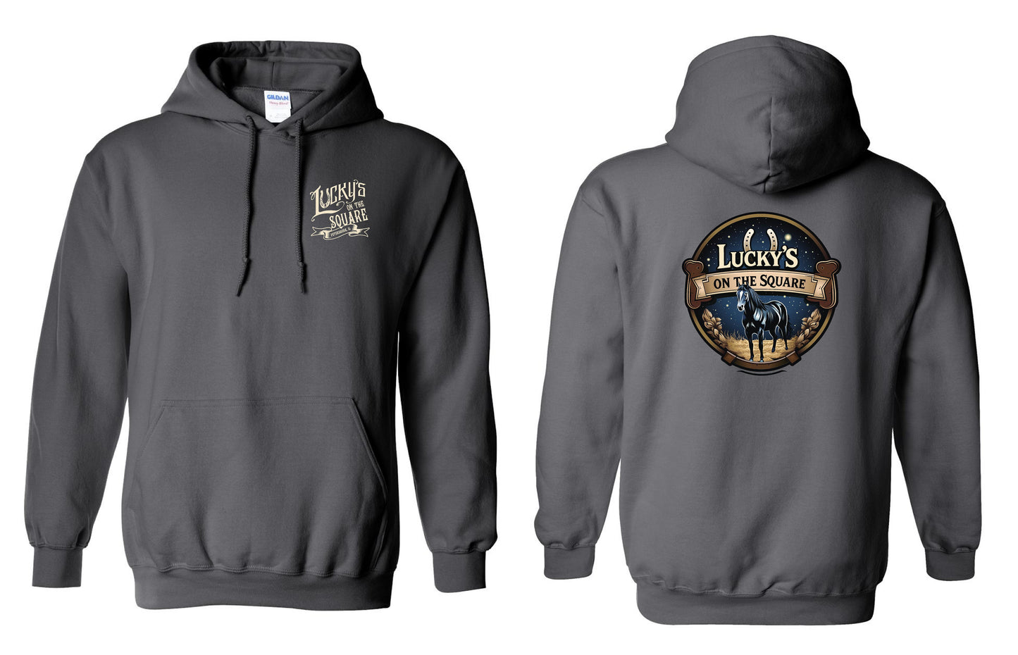 LUCKY'S ON THE SQUARE UNISEX HOODIE (P.18500)
