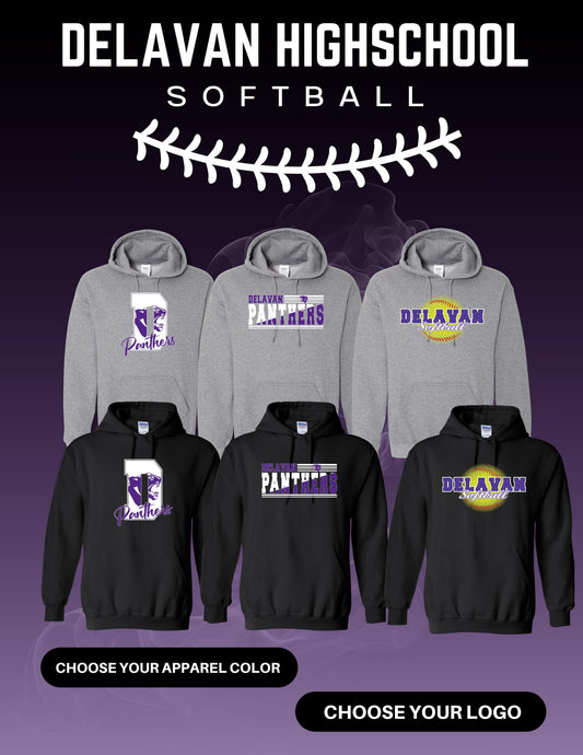 Delavan High School Softball Unisex Hoodie (P.18500/18500B)