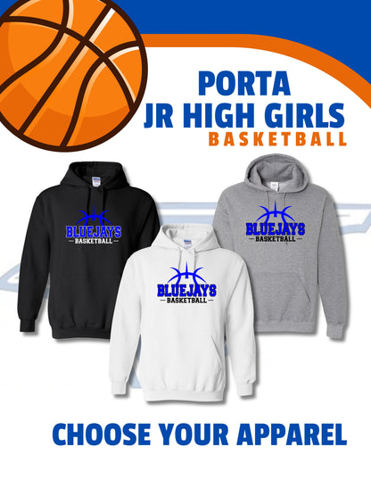 Porta Bluejays Jr. High Girls Basketball Unisex Hoodie (P.18500/18500B)