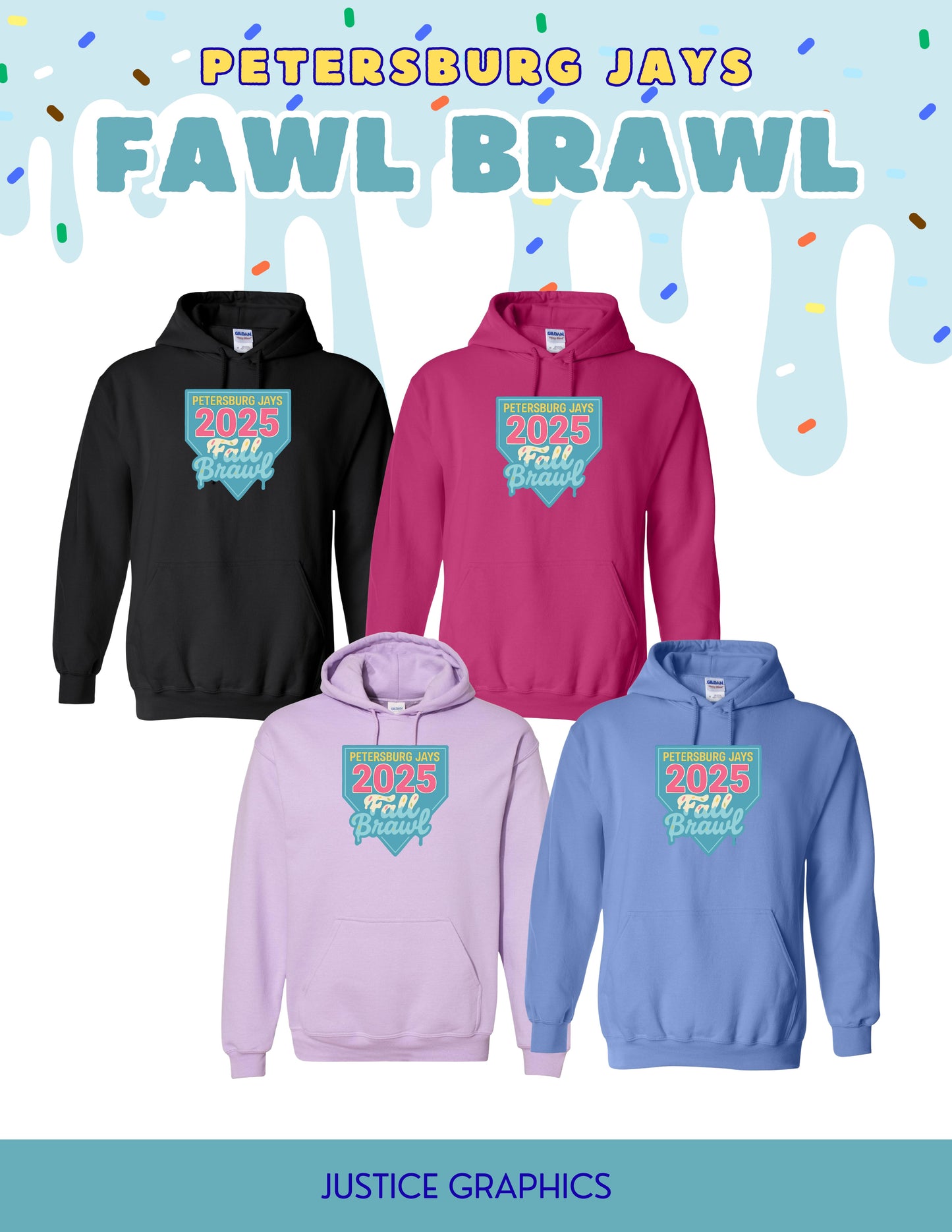 Petersburg Baseball Fall Brawl HOODED SWEATSHIRT (P.18500)