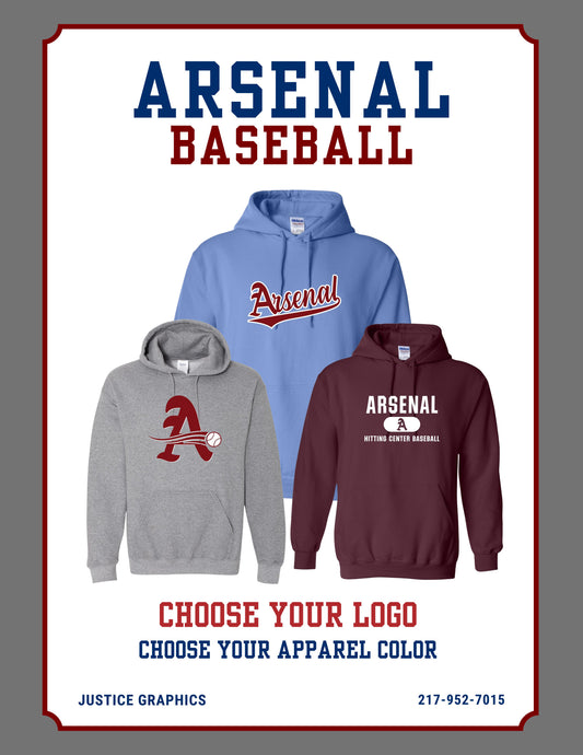 Arsenal Baseball Unisex Hoodie (P.18500/18500B)
