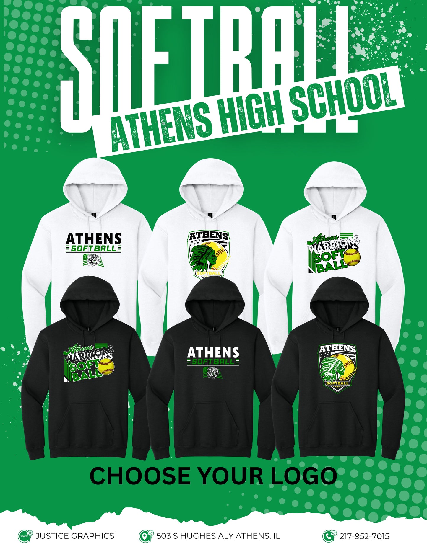 Athens High School Softball Unisex Hoodie (P.18500)