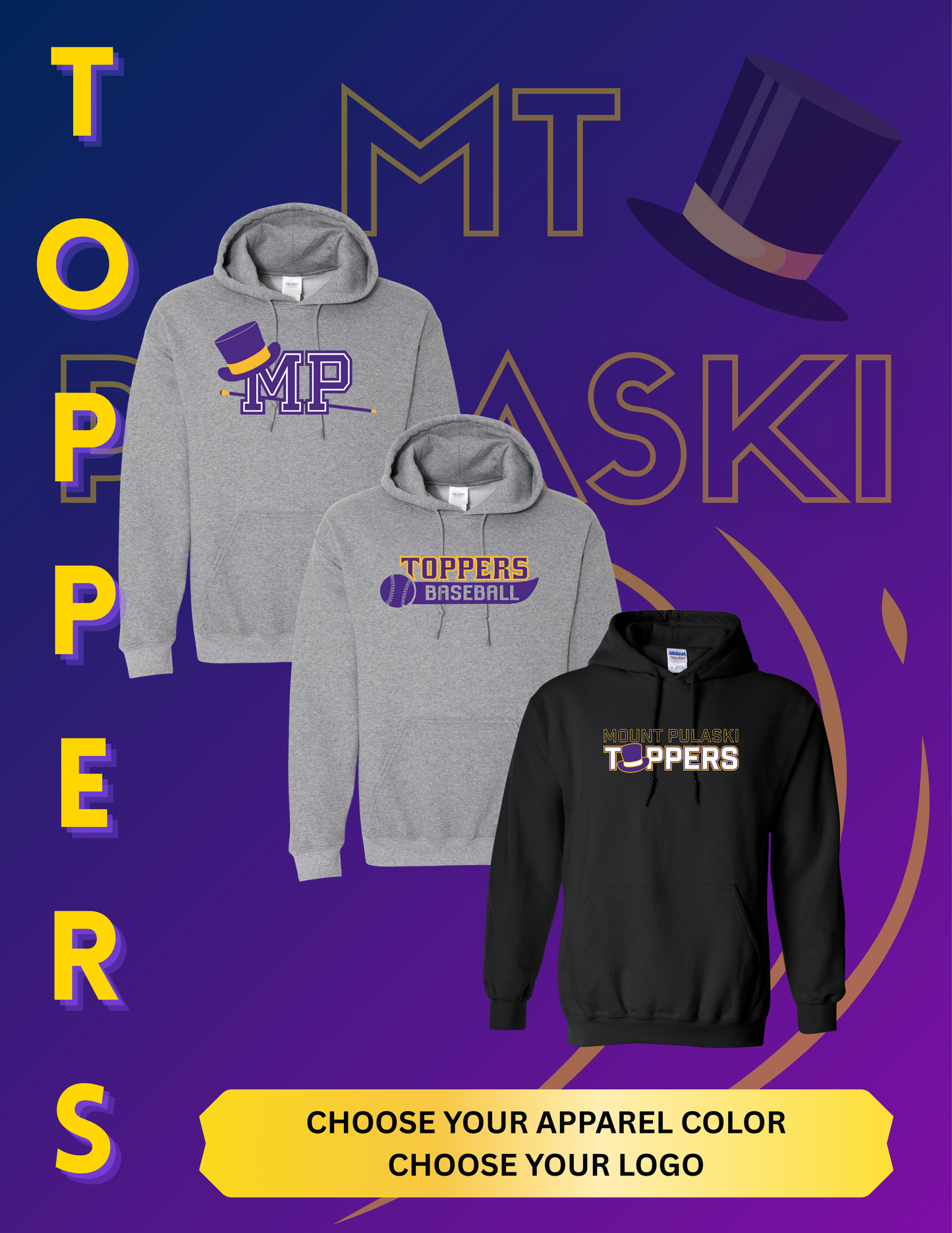 Mount Pulaski Toppers Unisex Hoodie (P.18500/18500B)