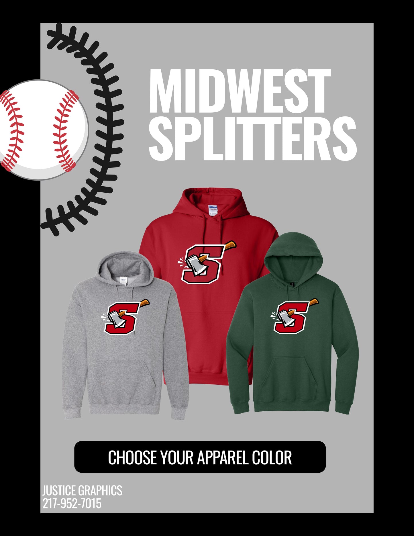 MIDWEST SPLITTERS UNISEX Hooded Sweatshirt (P.18500/18500B)