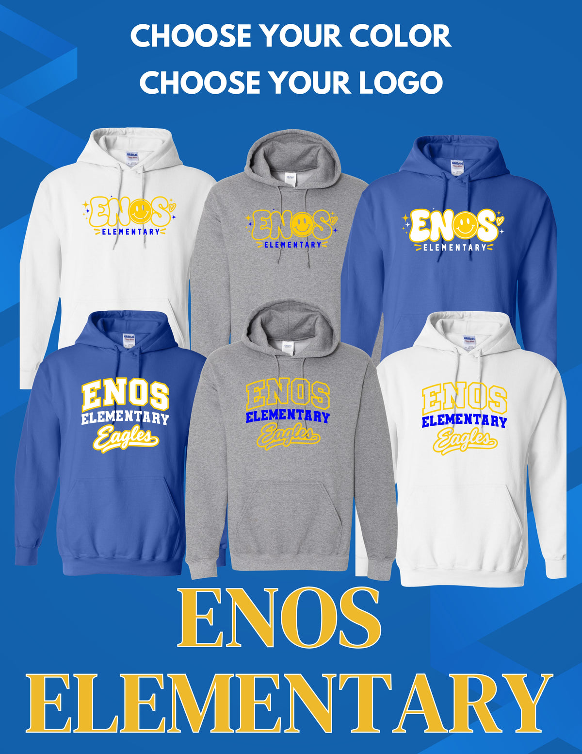Enos Elementary School Guildan Unisex Hoodie (P.18500/18500B)