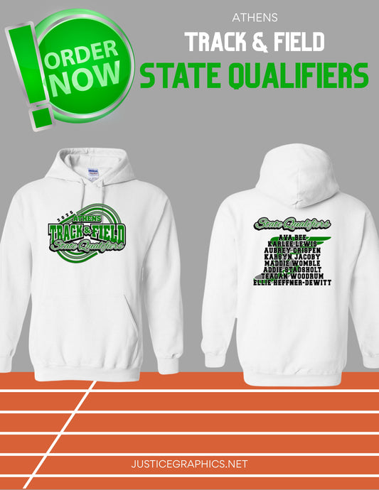 ATHENS GIRLS TRACK & FIELD STATE QUALIFIERS UNISEX Hooded Sweatshirt (P.18500/18500B)