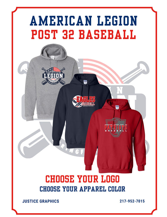 American Legion Post 32 Baseball Unisex Hoodie (P.18500/18500B)
