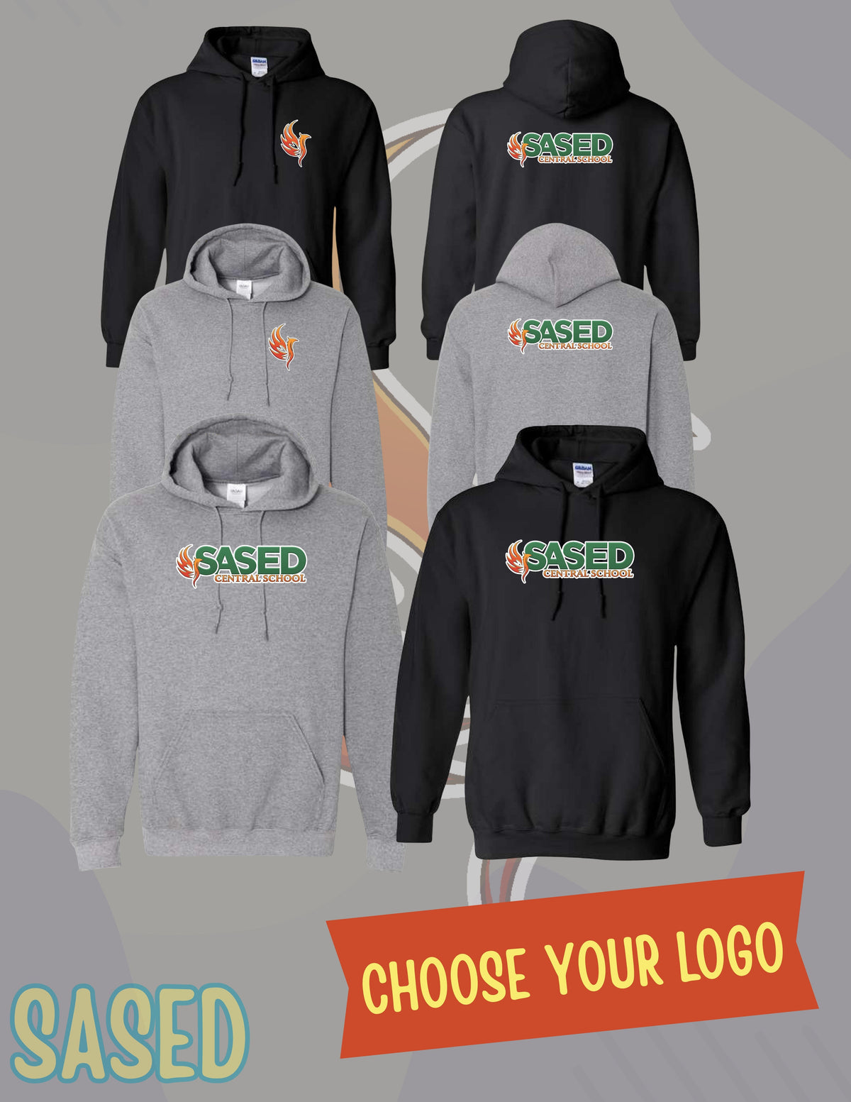 SASED Central School Unisex Hoodie (P.18500/18500B)