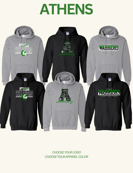 ATHENS BOOSTERS UNISEX HOODED SWEATSHIRT (P.18500)