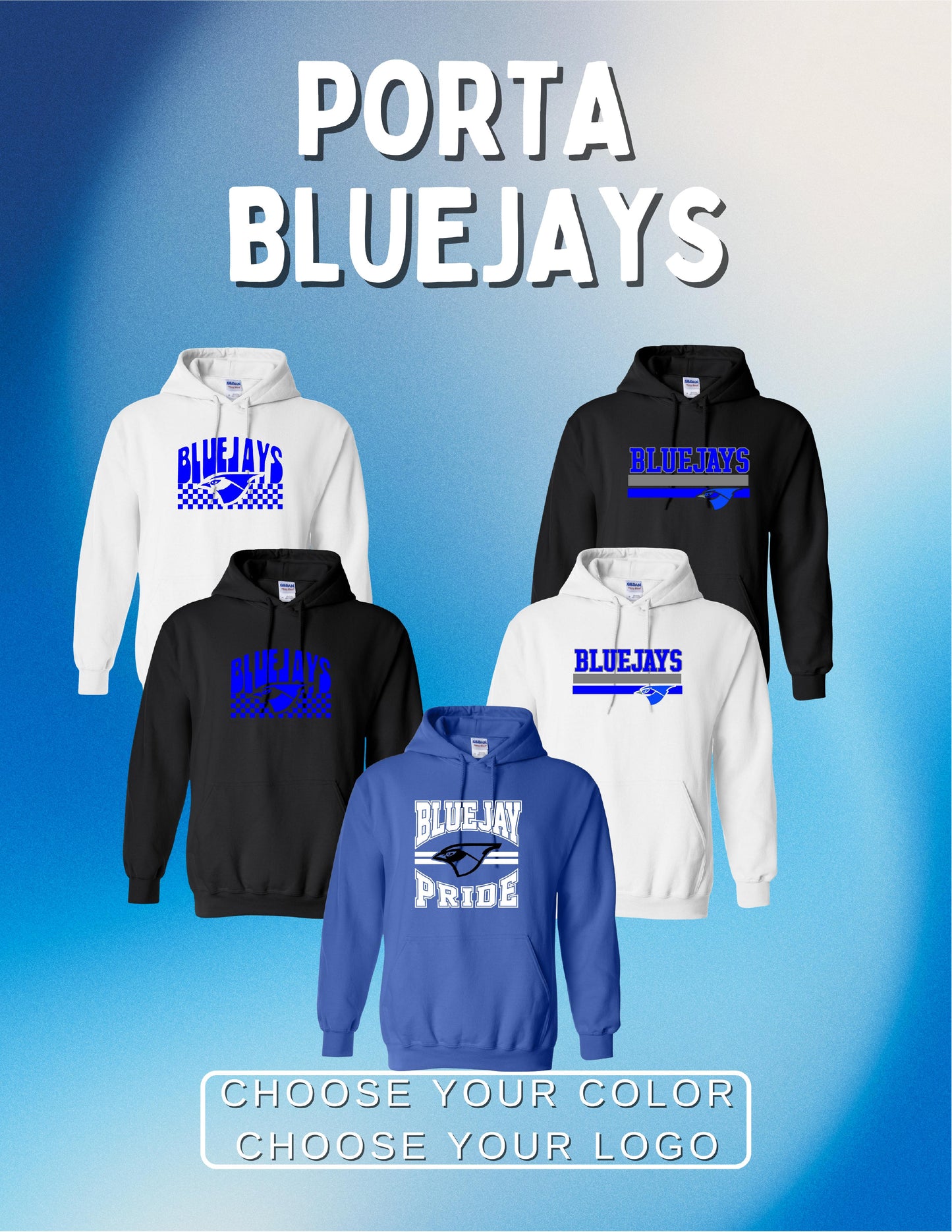 PORTA BLUEJAYS UNISEX HOODED SWEATSHIRT (P.18500)