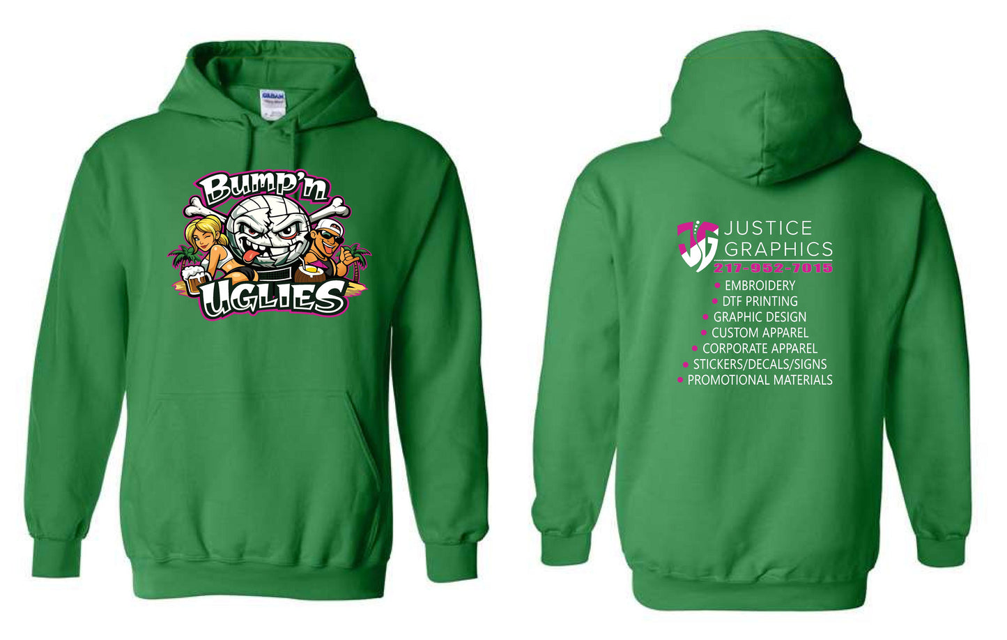 Bump'n Uglies Volleyball Unisex Hoodie (P.18500/18500B)