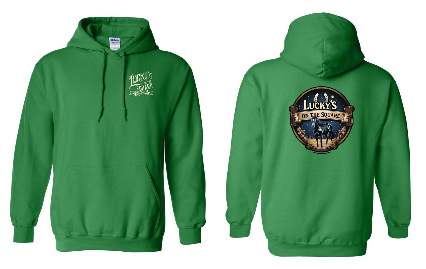 LUCKY'S ON THE SQUARE UNISEX HOODIE (P.18500)