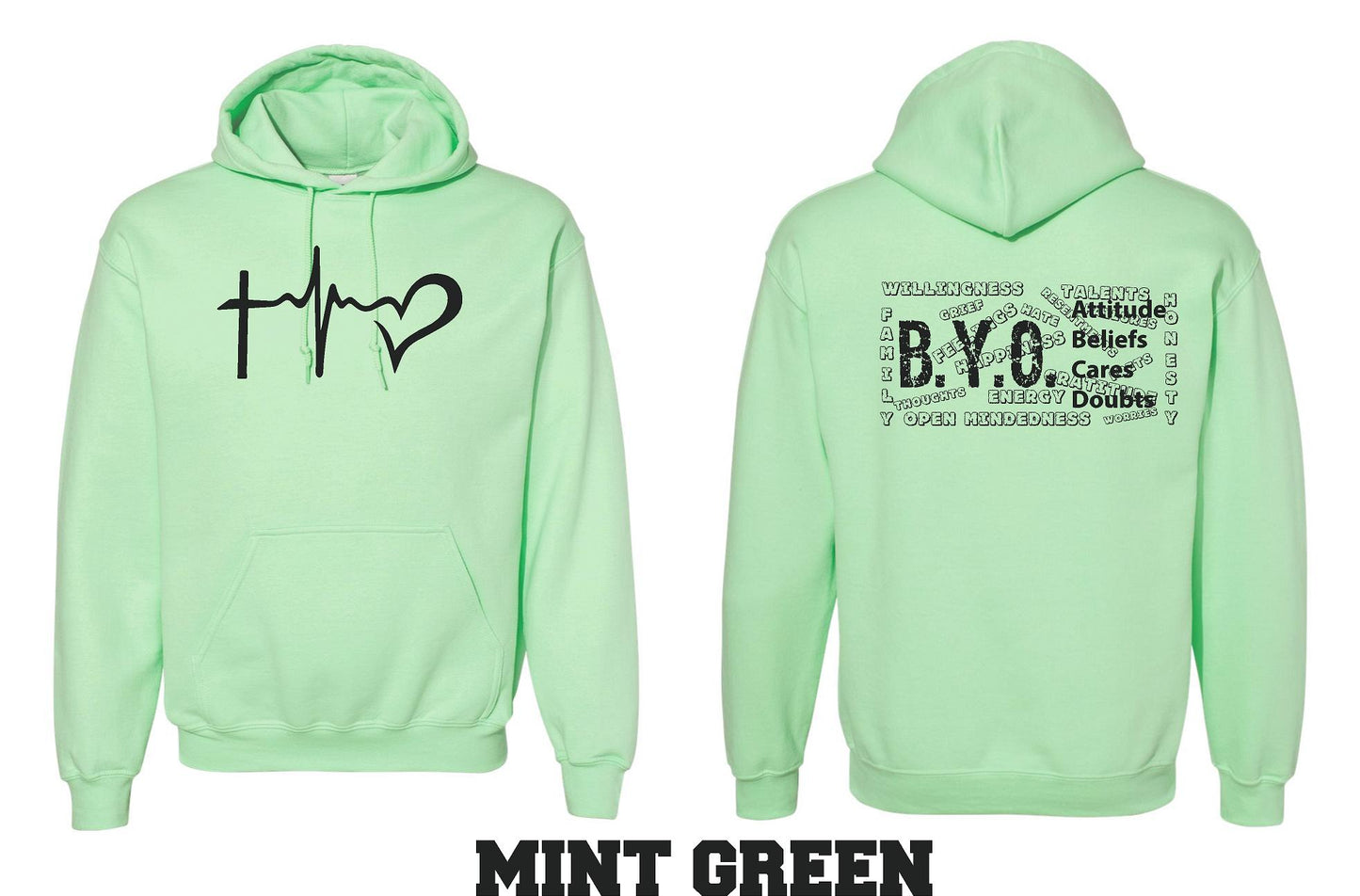 BYO HOODED SWEATSHIRT HEARTBEAT (P.18500)