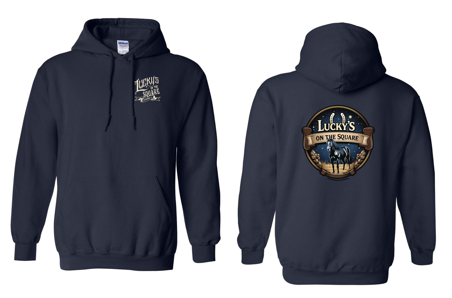 LUCKY'S ON THE SQUARE UNISEX HOODIE (P.18500)