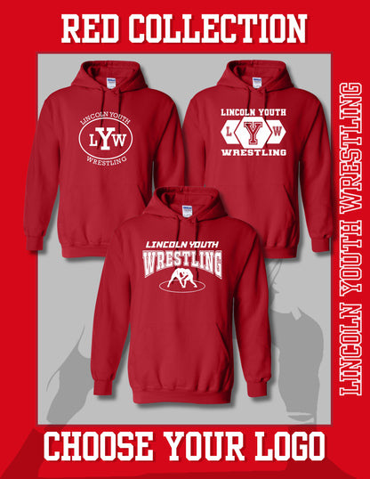 Lincoln Youth Wrestling RED COLLECTION Unisex Hoodie (P.18500/18500B)