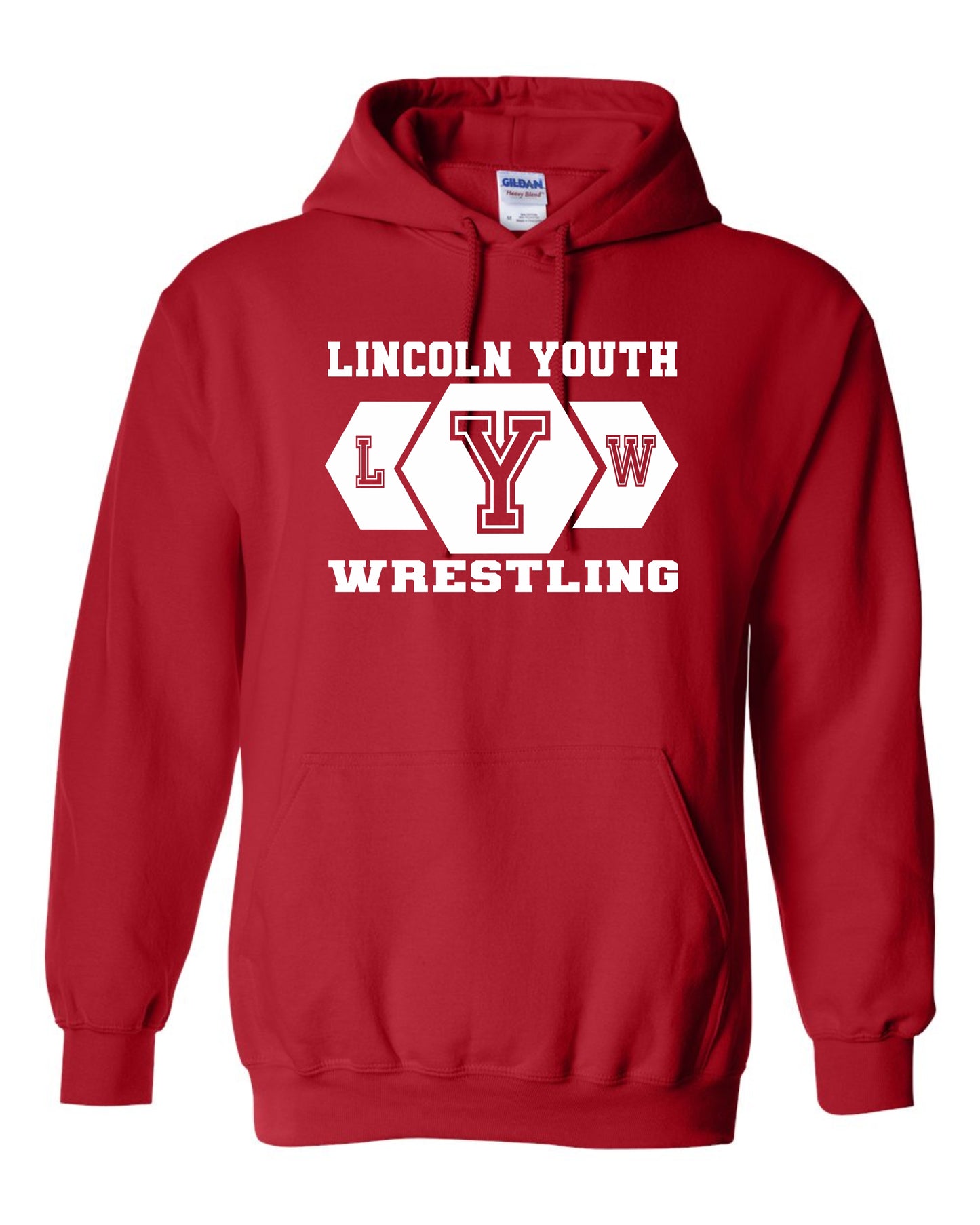 Lincoln Youth Wrestling RED COLLECTION Unisex Hoodie (P.18500/18500B)