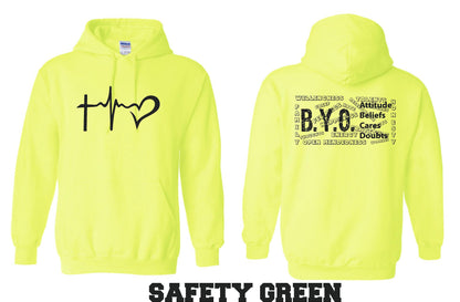 BYO HOODED SWEATSHIRT HEARTBEAT (P.18500)