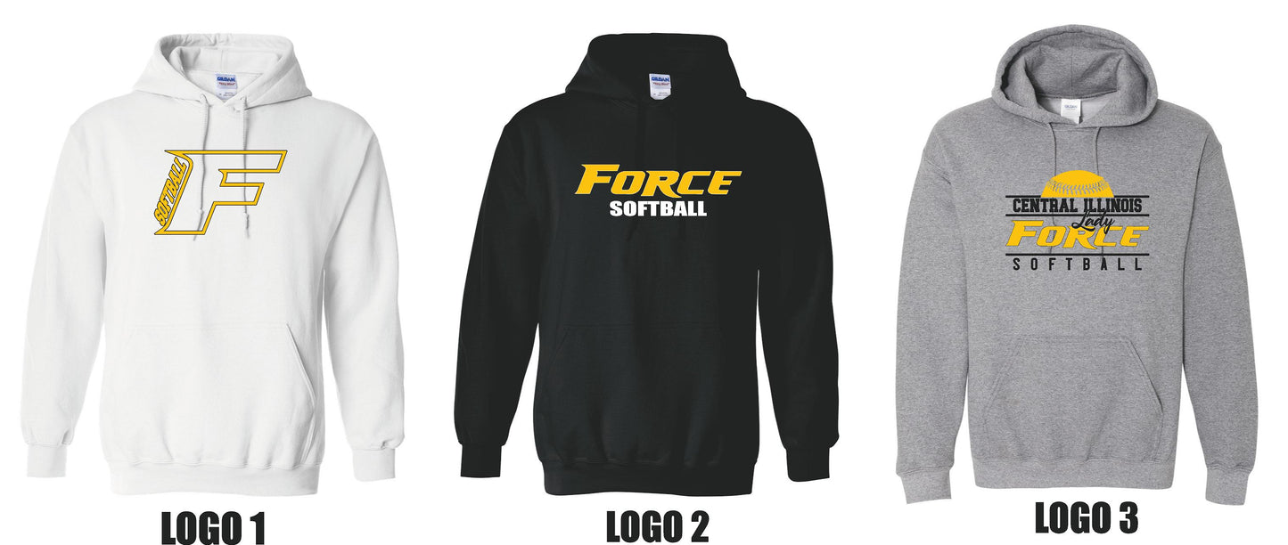 CENTRAL IL LADY FORCE SOFTBALL Hooded Sweatshirt (P.18500/18500B)