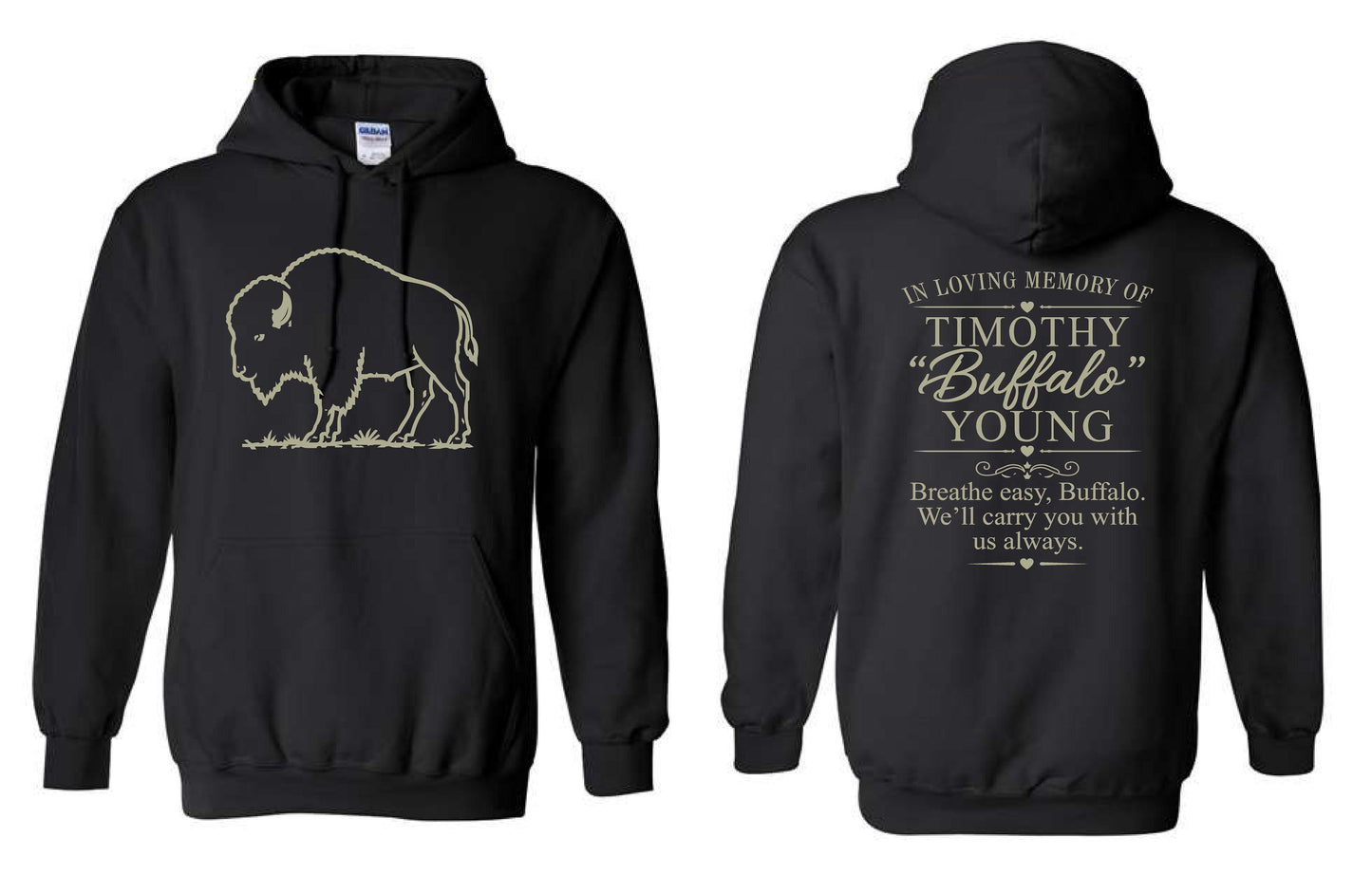 IN MEMORY OF TIMOTHY "BUFFALO" YOUNG Unisex Hooded Sweatshirt (P.18500/18500B)