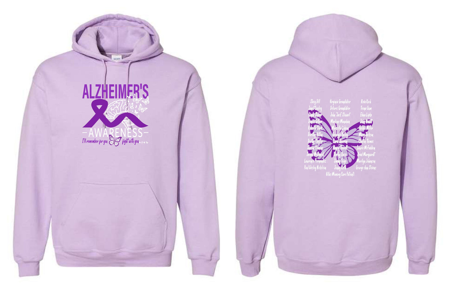 Alzheimer's Disease Awareness Tribute Unisex Gildan Hooded Sweatshirt (P.18500)