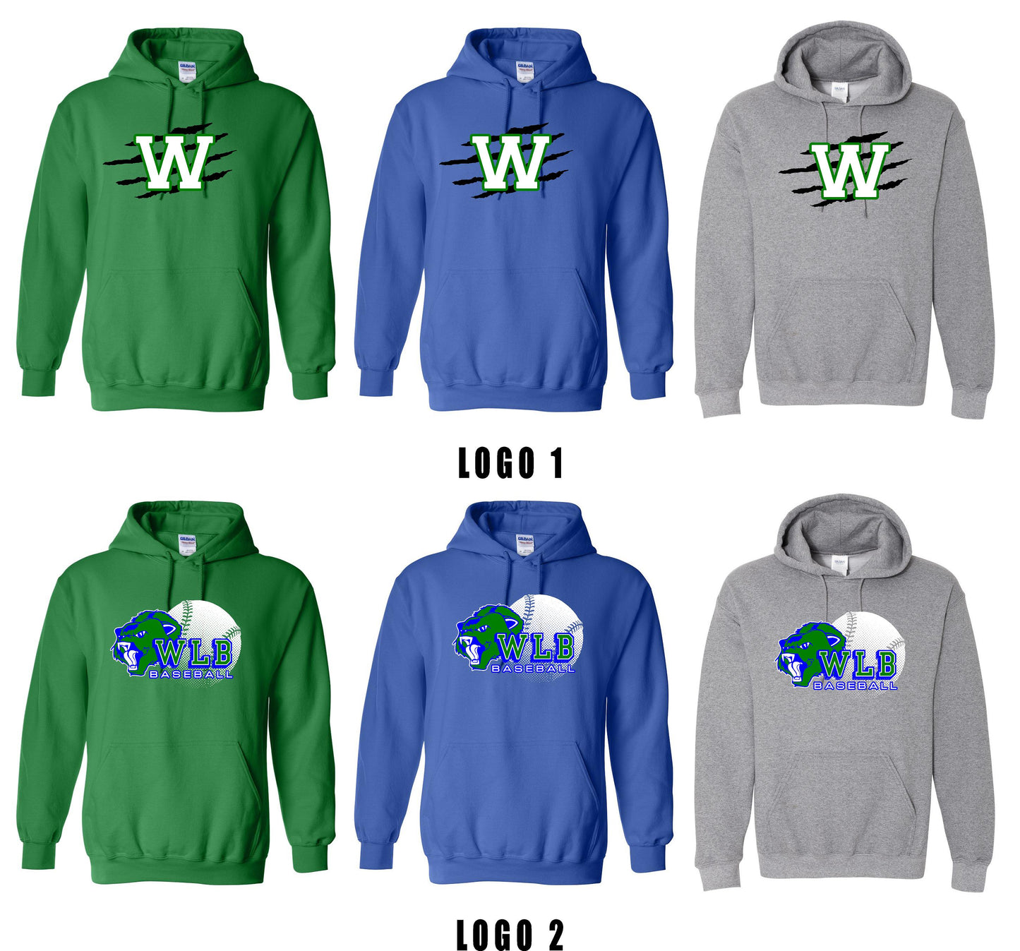 WLB Baseball Unisex Gildan Hoodie (P.18500)